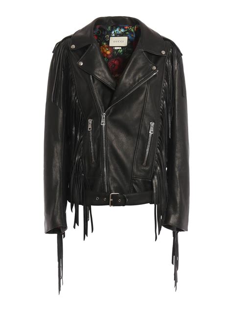 gucci leather biker jacket womens|gucci wrap leather jacket.